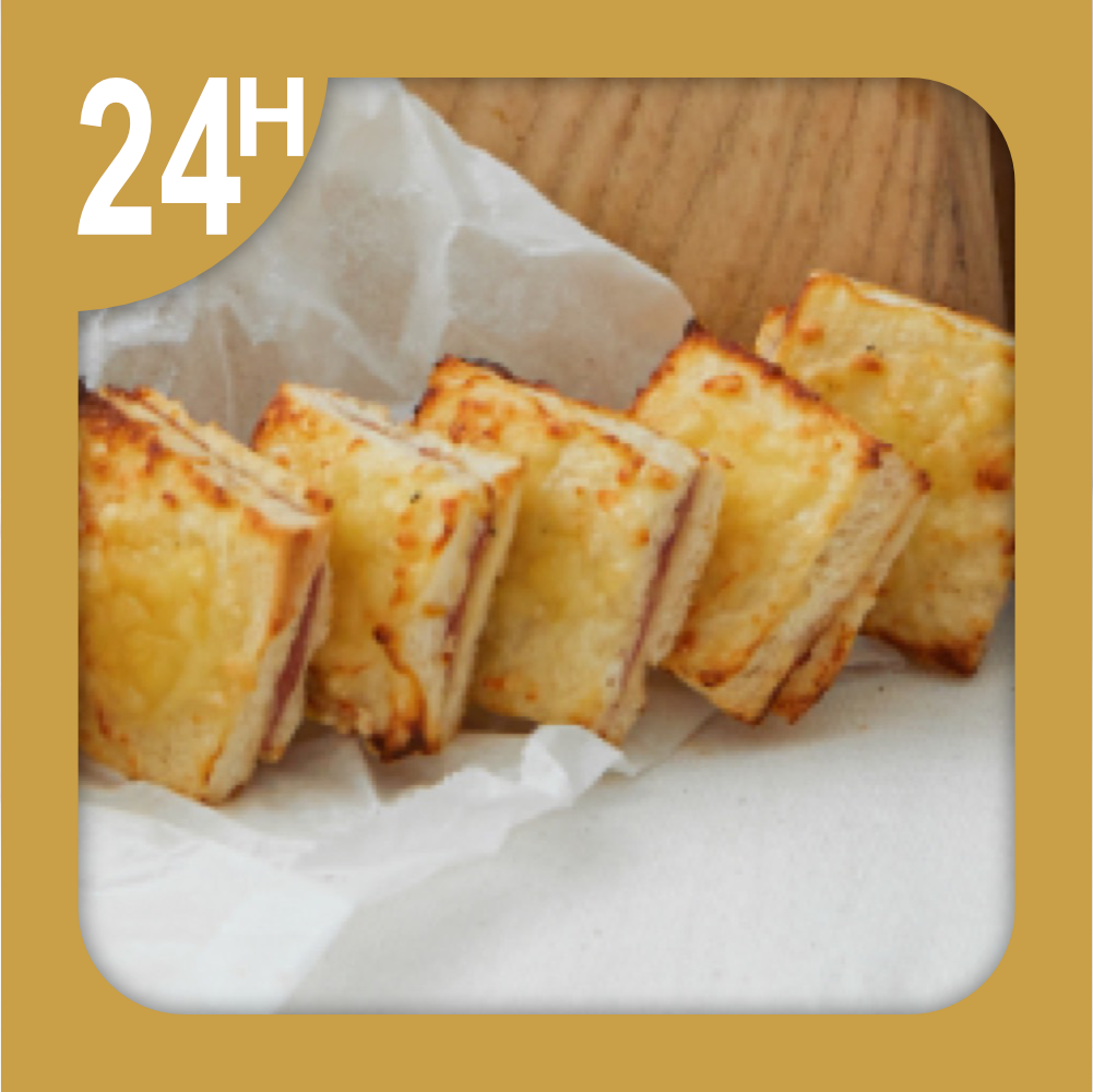 [SAN001Sset] Box of 12 Mini Croque Monsieur Ham